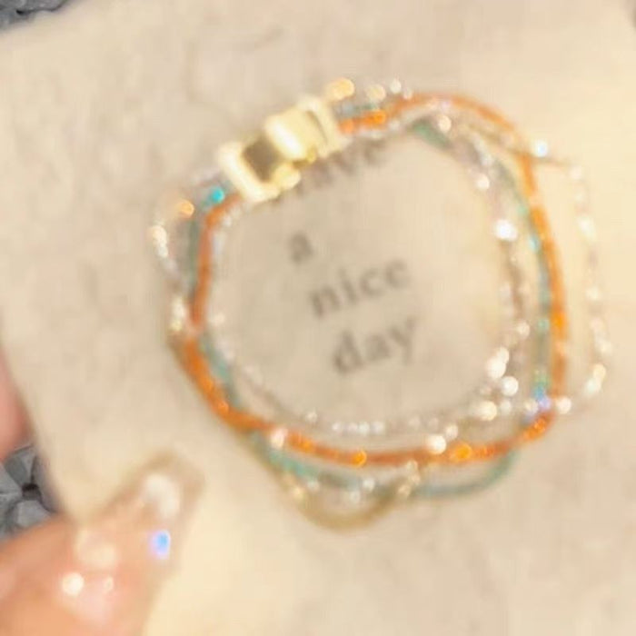 Wholesale Purple bracelet with multiple layers of layering, colorful, sweet, exquisite and versatile accessories