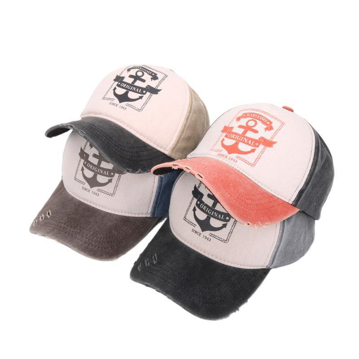 Wholesale Washed denim tongue hats for men and women, used baseball caps
