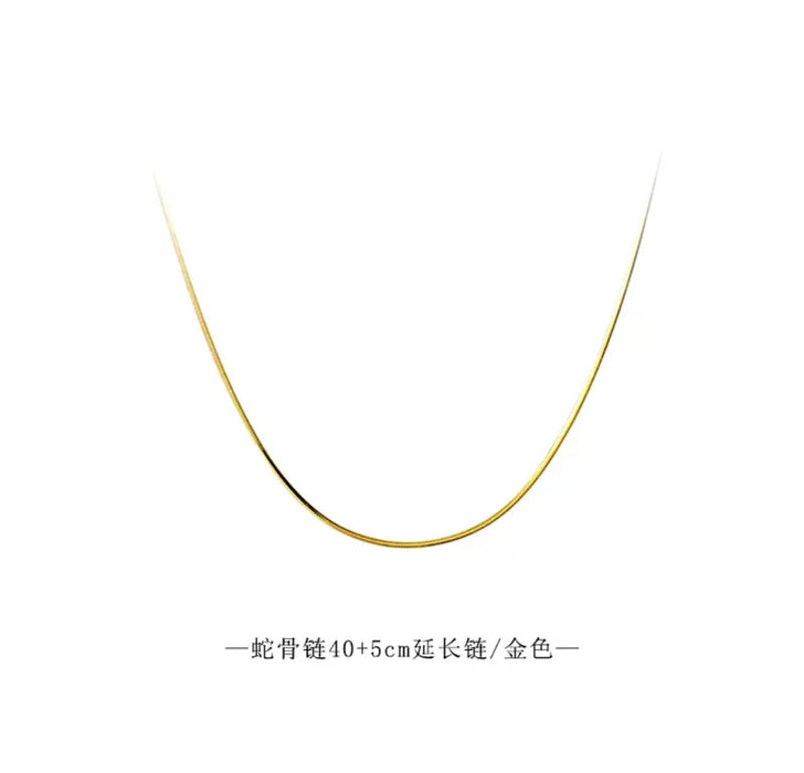 Wholesale titanium steel round snake bone chain plain chain round snake clavicle