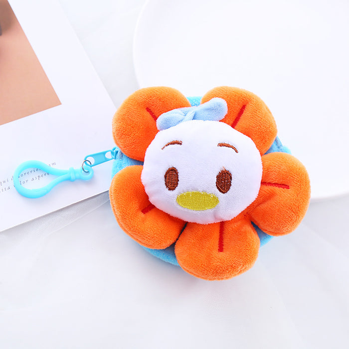 Wholesale Japanese Cartoon Sunflower Doll Coin Purse Mini Cute Keychain Headphone Bag, Backpack Hanging Accessories JDC-WT-XG010