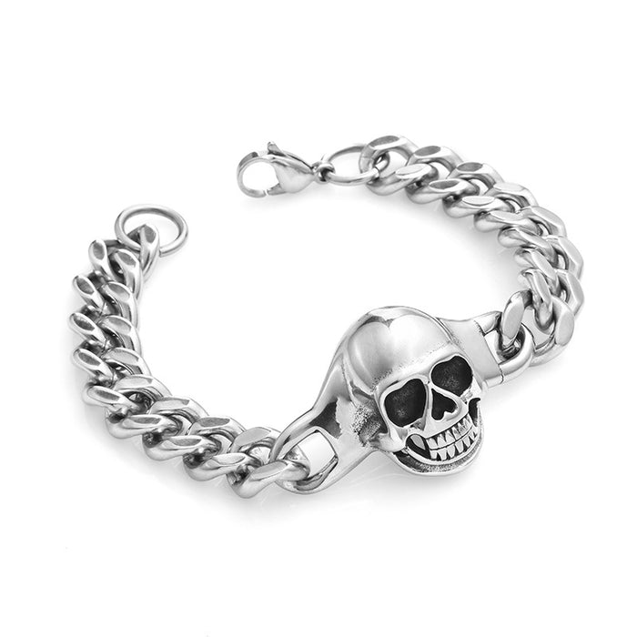 Wholesale Titanium Steel Skull Men's Bracelet JDC-BT-Jiaow004