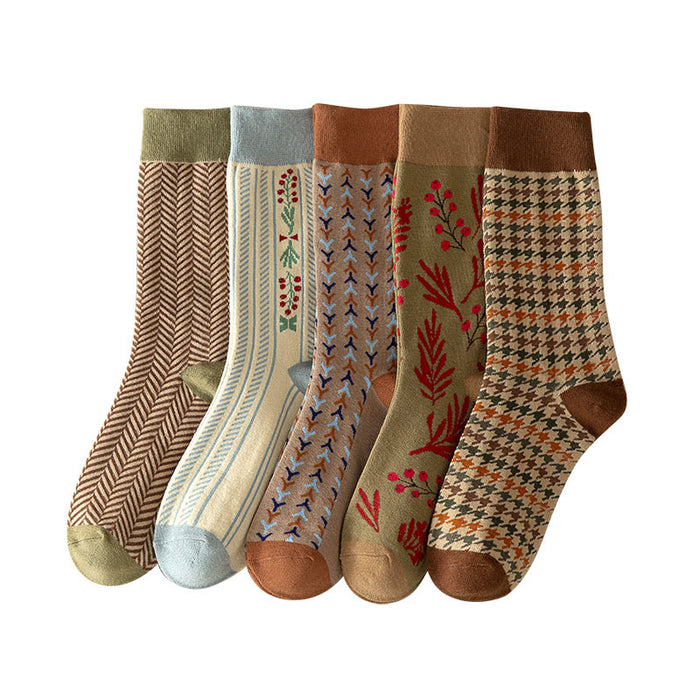 Wholesale Thick socks, mid tube stacking socks, thick retro cotton socks