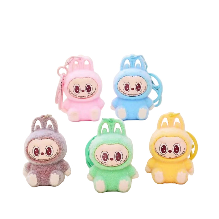 Wholesale Cute sitting posture cartoon flocked keychain