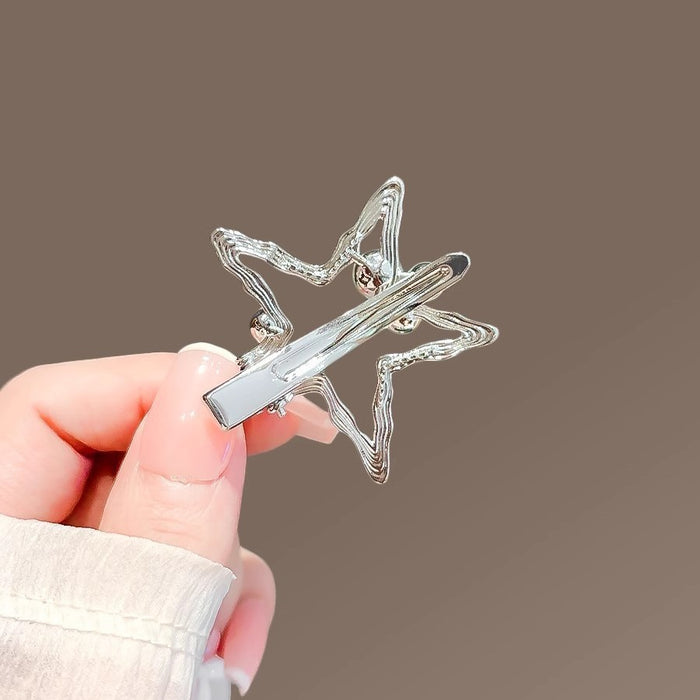 Wholesale Pearl star hairpin, forehead, broken hair, side clip, duckbill clip, edge clip, cute clip