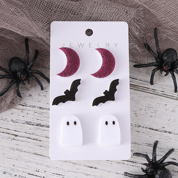 Wholesale  bat ghost moon  earrings set acrylic earrings  earrings