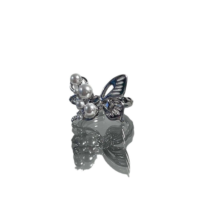Wholesale Butterfly Pearl Titanium Steel Ring for Women