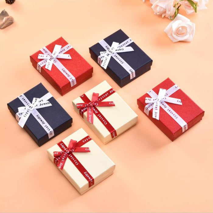 Wholesale Exquisite bow jewelry box, jewelry ring, necklace, earring packaging box, creative