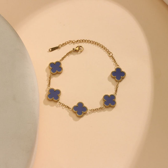 Wholesale Titanium Steel Four-leaf Clover Bracelet Women's Jewelry