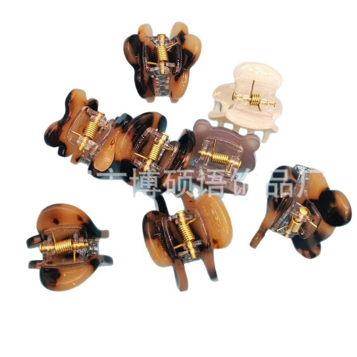 Wholesale Amazon hair clip high-end exquisite side clip back of the head mini bear leopard print hair clip