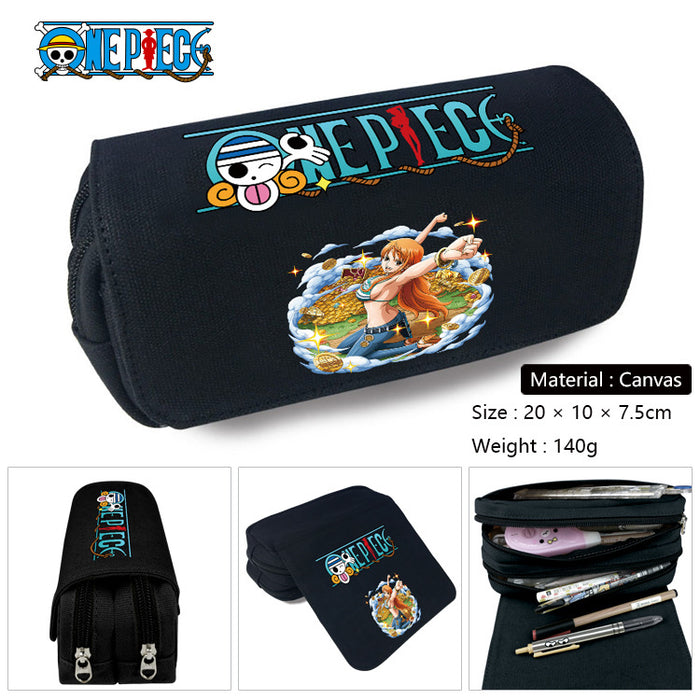 Wholesale Anime Canvas Pencil Case Multifunctional School Stationery Pouch For Students