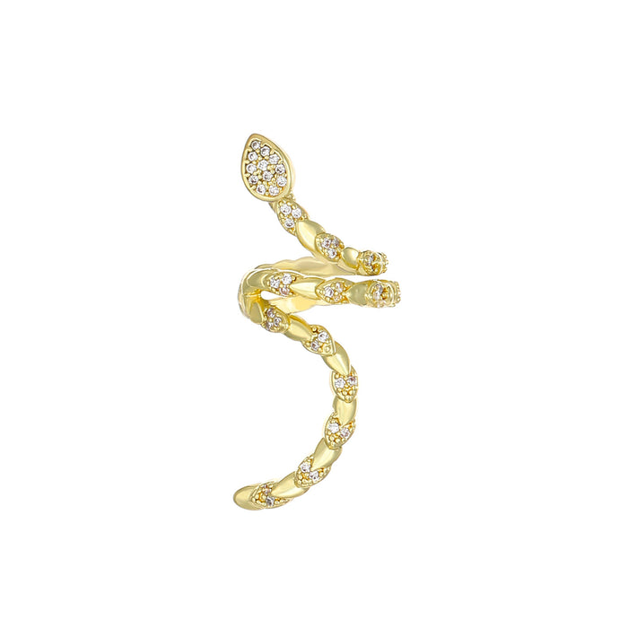Wholesale Zircon inlaid small snake ear clip with personality and temperament, snake shaped ear bone clip with European and American style, no ear hole earrings