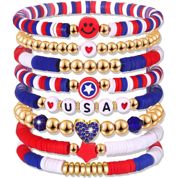 Wholesale Women's 8-piece soft ceramic stackable bracelet set accessories