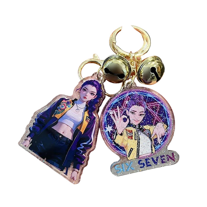 Wholesale 5 PCS KPOP Cute Cartoon Double-Sided Acrylic Keychains
