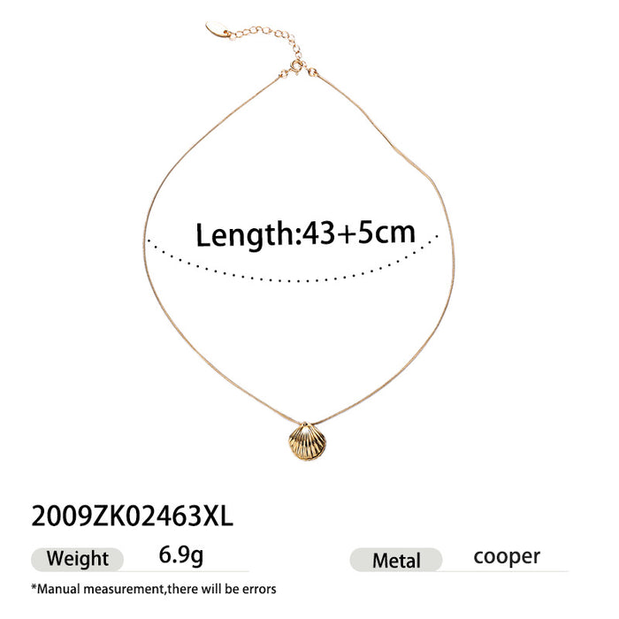 Wholesale Button pendant necklace, gold-plated collarbone chain