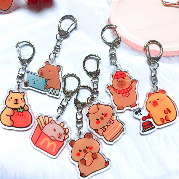 Wholesale Cartoon Keychain Acrylic Double-Sided Key Ring