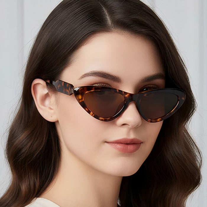 Wholesale Retro Cat Eye Sunglasses Small Frame Black Gray Lens UV400 Fashion Accessory