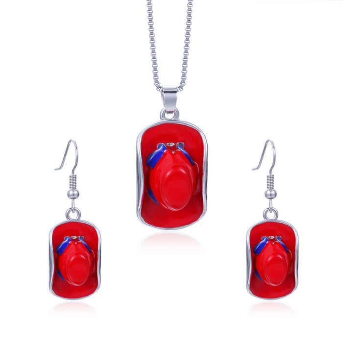 Wholesale Jewelry alloy diamond studded striped earrings necklace set