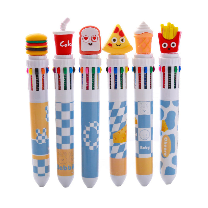 Wholesale Fast food French fries hamburger ten color ballpoint pen
