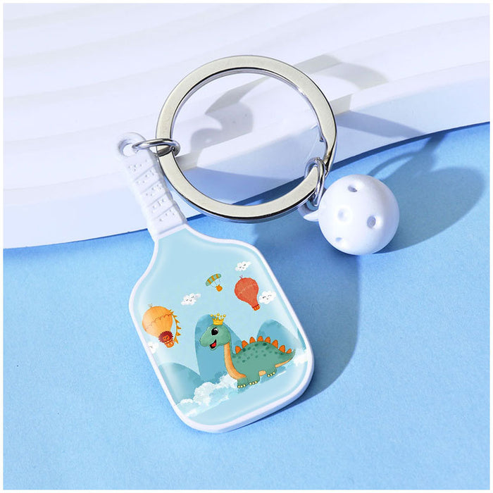 Wholesale Pickleball metal keychain car keychain pendant cultural and creative pickleball mini pickleball small gift