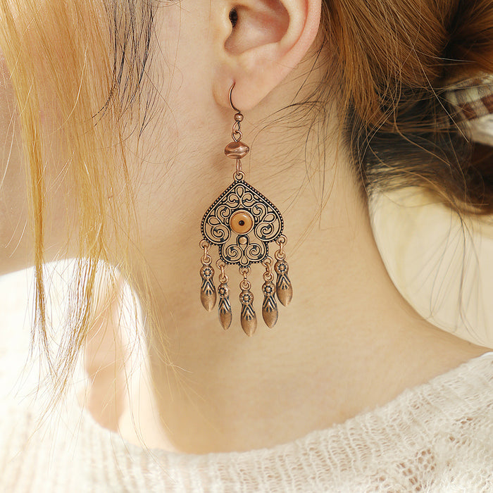 Wholesale Bohemian Retro Tassel Earrings Ethnic Style Zinc Alloy Gift MOQ≥2