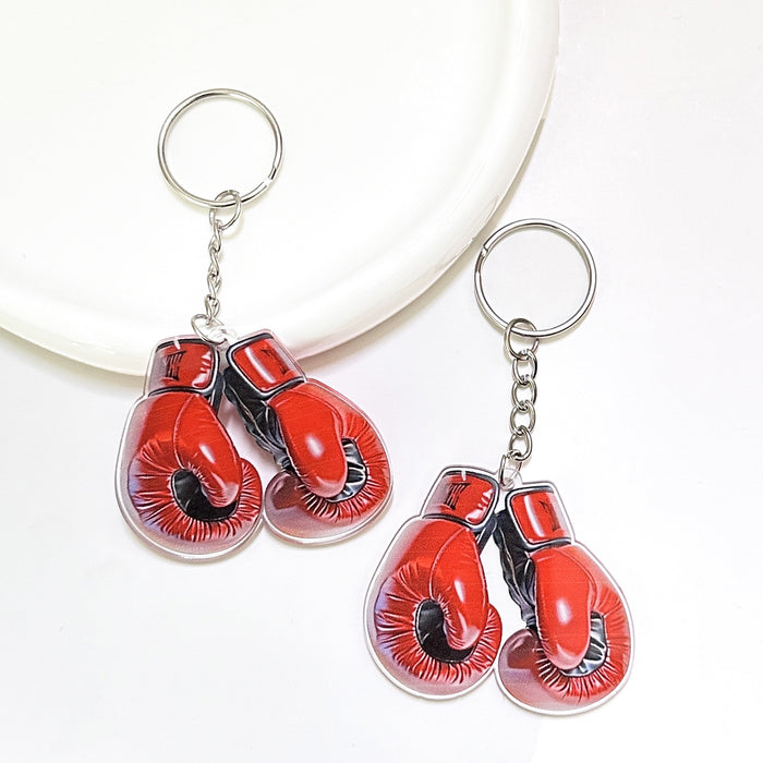 Wholesale Acrylic Boxing Keychain Hanging Cartoon Personality Creative Keychain Pendant for Boys Gift