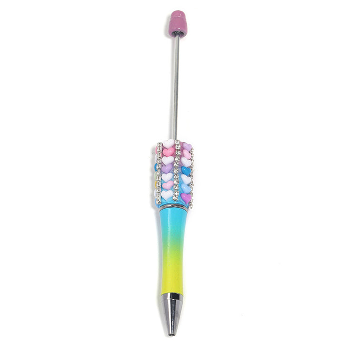 Wholesale New DIY creative diamond bead pen high value full diamond bead pen fashionable heavy rainbow rhinestone ballpoint pen