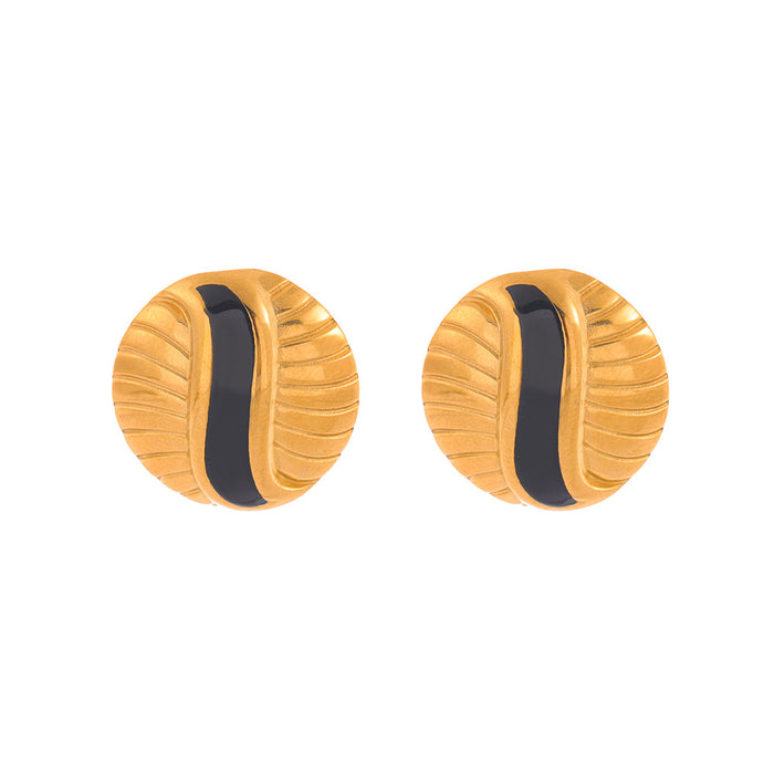 Wholesale Rectangular spiral pattern design earrings, niche retro earrings wholesale