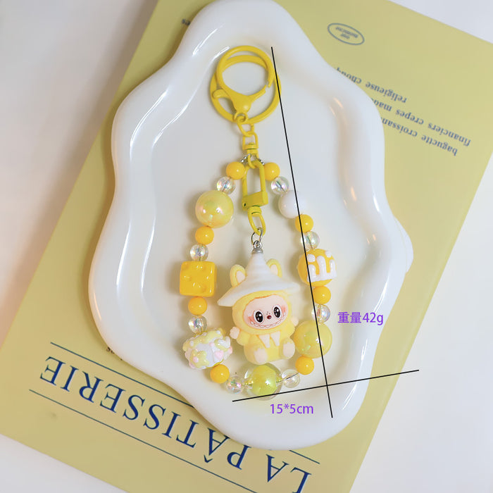 Wholesale Flocking car keychain pendant cartoon cute clown doll bag pendant