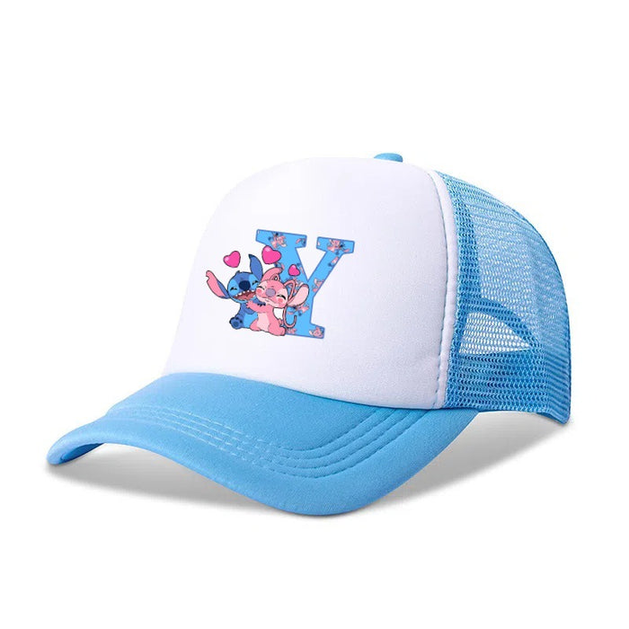Wholesale Cartoon letter print baseball cap net breathable dome cap
