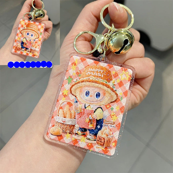Wholesale 5 PCS cartoon acrylic keychains with cute double-sided printed design.