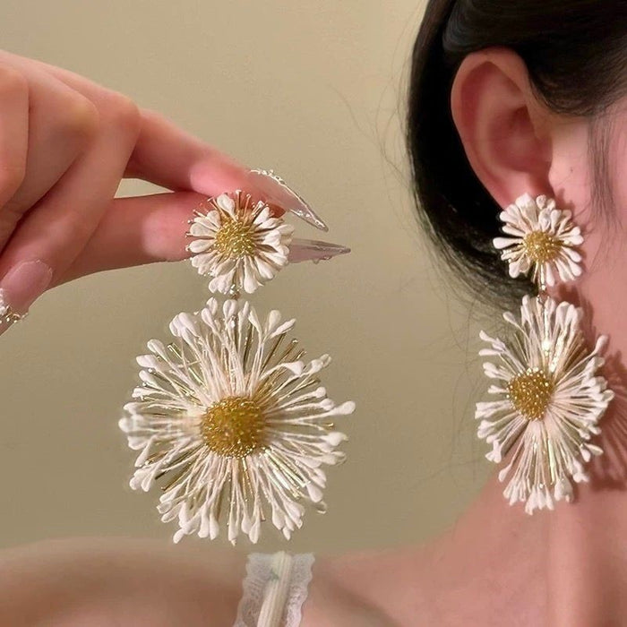 Wholesale Sun Flower Earrings - New Exaggerated Ear Accessories