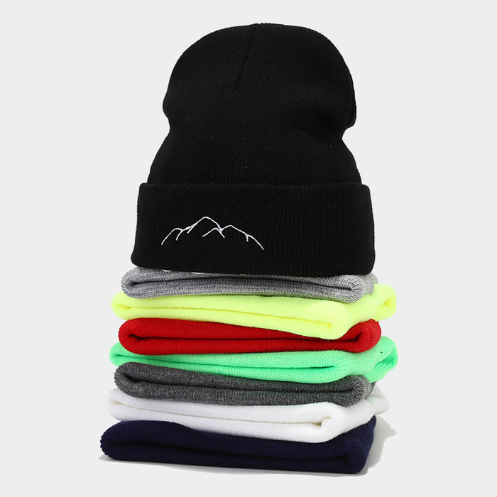 Wholesale Mountain Embroidery Acrylic Warm Knitted Hat JDC-FH-LvYi051