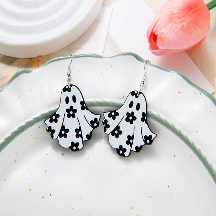 Wholesale Halloween Series Bat Ghost Pumpkin Oil Drop Onion Powder Acrylic Earrings JDC-ES-LingQ001