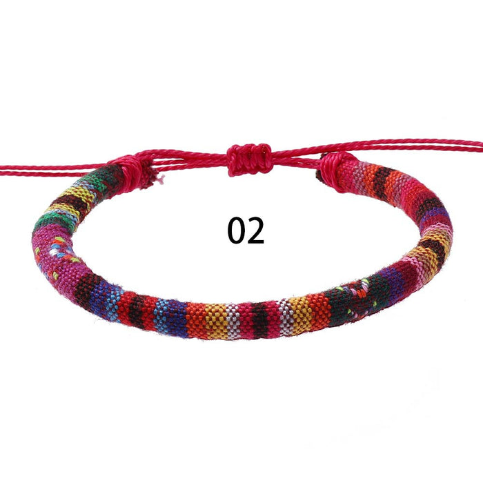 Wholesale Hot Sale Bohemian Ethnic Style Hand-woven Bracelets Colorful Surfing Cloth Bracelets Friendship Bracelets JDC-BT-XH006