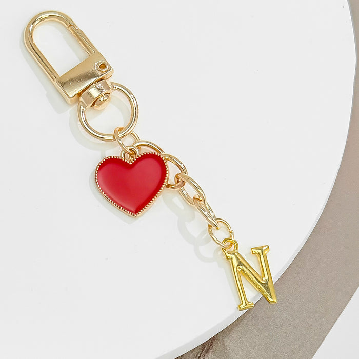 Wholesale 26-letter heart pendant Valentine's Day keychain