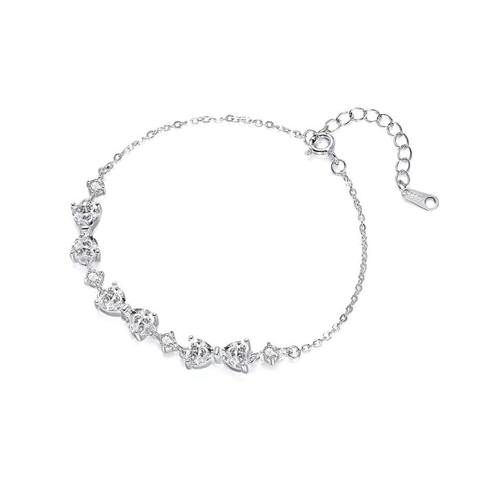 Wholesale Silver Accessible Bow Flash Diamond Zircon Bracelet for Women