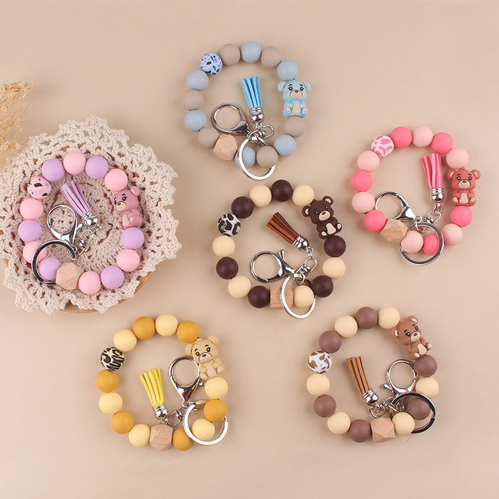 Wholesale Cartoon Bear Silicone Keychain