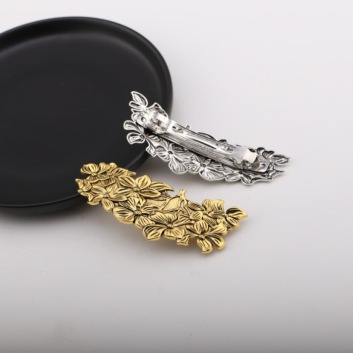 Wholesale Vintage hair clip, spring clip, women's floral headpiece, alloy floral hair clip