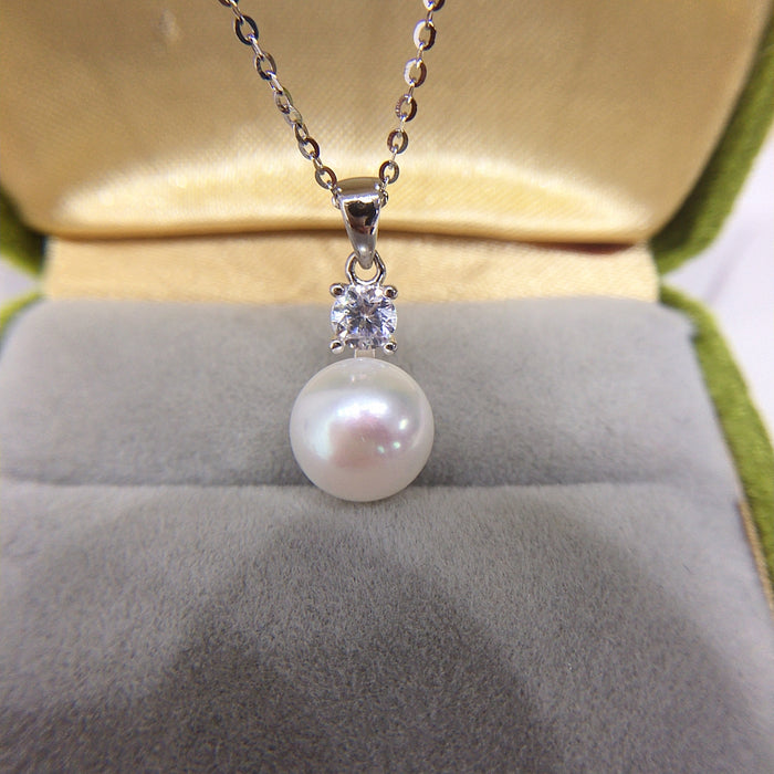 Wholesale  Pearl Freshwater Pearl Pendant Princess S925  Silver Pearl Necklace Clavicle Chain