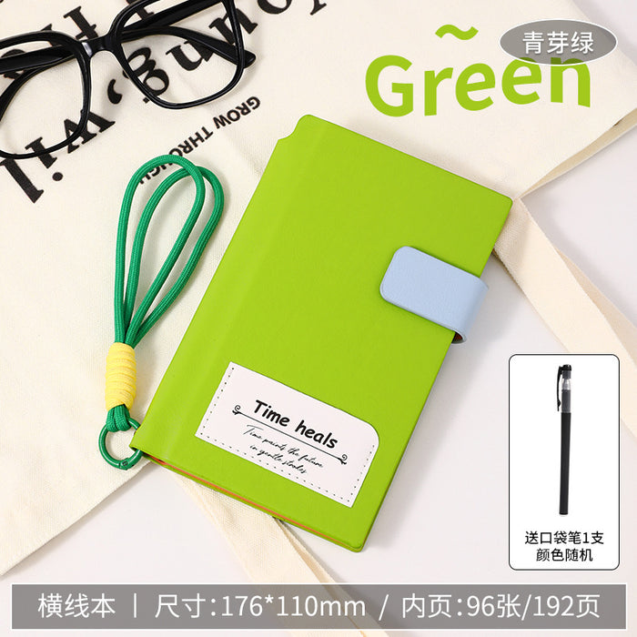 Wholesale Cartoon Lanyard Notebook A6 Portable Pocket Journal with Imitation Leather Cover DIY Accessory