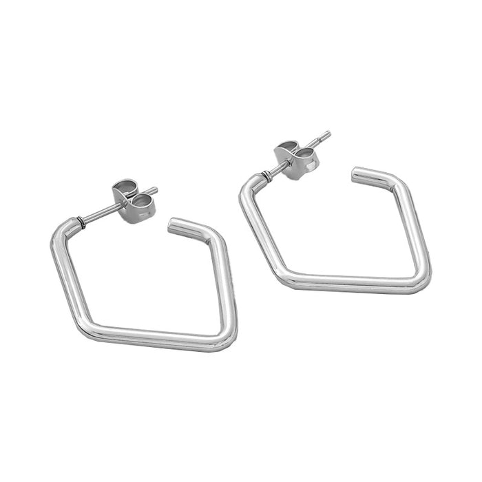 Wholesale Fashionable geometric stainless steel earrings, simple and fashionable hexagonal titanium steel earrings