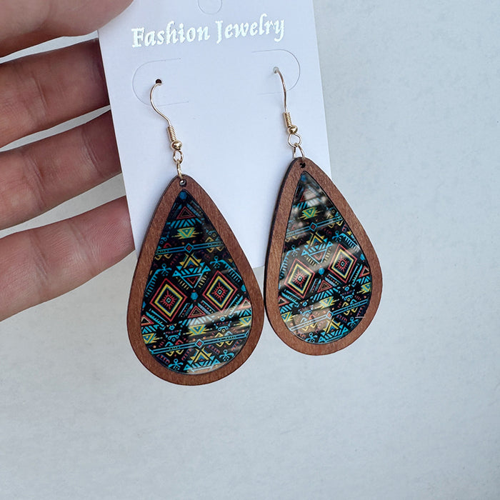 Wholesale Acrylic transparent color earrings Aztec ethnic fashion jewelry