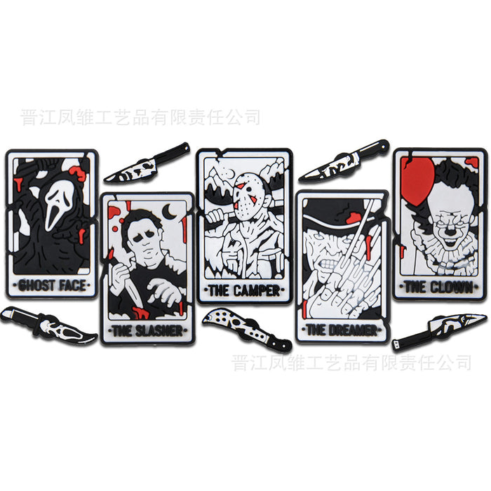 Wholesale 50pcs Horror Tarot  Series Shoes Charms Accessories Slippers Accessories Patch Decorative Shoe Buckle