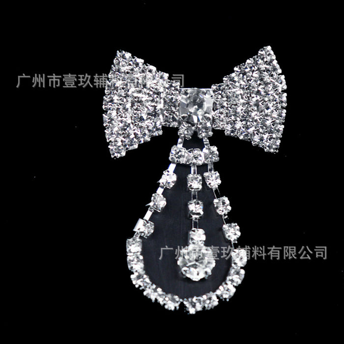 Wholesale DIY bow rhinestone brooch crystal corsage DIY craft accessories pendant