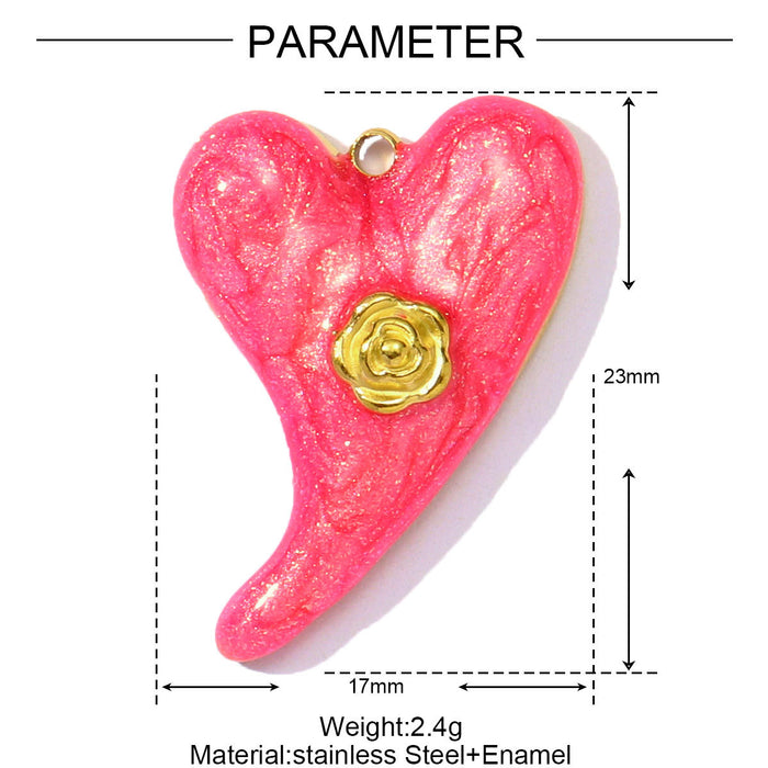 Wholesale Drip Oil Love Flower Star Moon Stainless Steel Pendant Necklace Eye Earrings Stainless Steel Jewelry Pendant