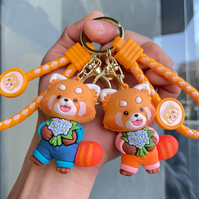 Wholesale Naughty Panda Keychain Cartoon Cute Bear Doll Bag Pendant Car Keychain Small Gift Wholesale