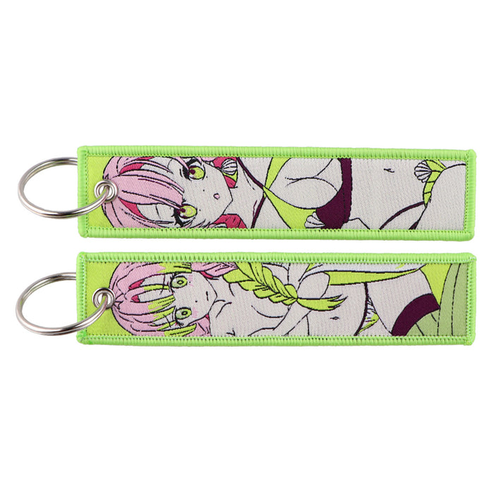 Wholesale Cartoon woven keychain lanyard  access control  ornaments fabric keychain