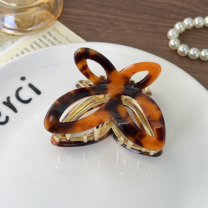 Wholesale Trendy Hollow Butterfly Acetate Hair Claw Clip Tortoise Shell Chic Everyday Hair Accessory