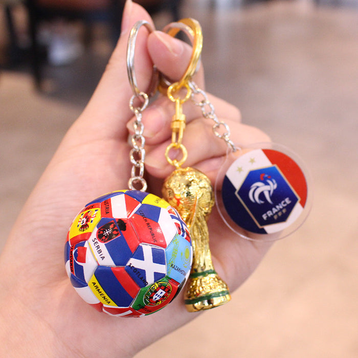 Wholesale Football Acrylic Car Keychain Pendant Gift for Fans