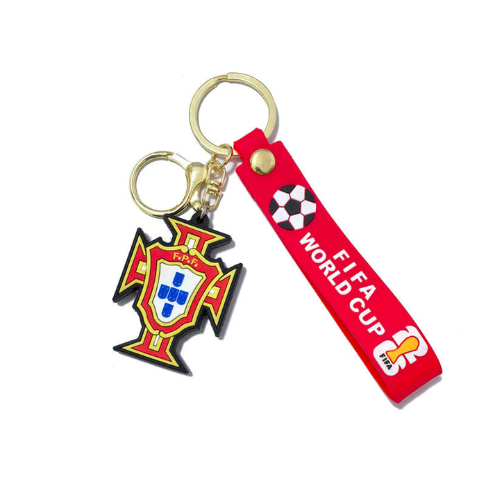 Wholesale 10pcs World Cup National Team Pvc Soft Keychain
